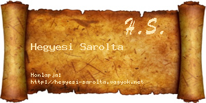 Hegyesi Sarolta névjegykártya